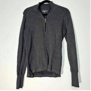 Eddie Bauer Men's Charcoal Quarter Zip Sweater